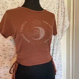 Celestial Cropped Self Tie Top